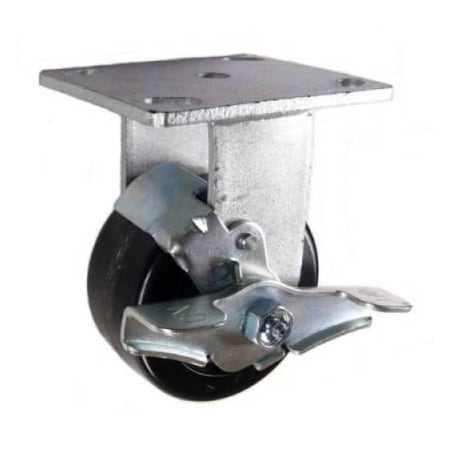 Mapp Caster 4"X2" Phenolic Wheel Wheel Rigid Caster W/ Brake - 800 Lbs Cap 146DURB420RB